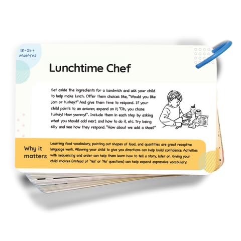 Curious Baby™ Speech & Language Development Cards (0–36 Months) | 26+ Research-Based Activities for Babies, & Toddlers, Educational Activity Milestone Flash Card Baby