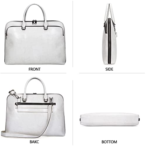 Laptop Messenger briefcase shoulder bag: Genuine Leather men 13 14 inch macbook case women work tote handbag Black