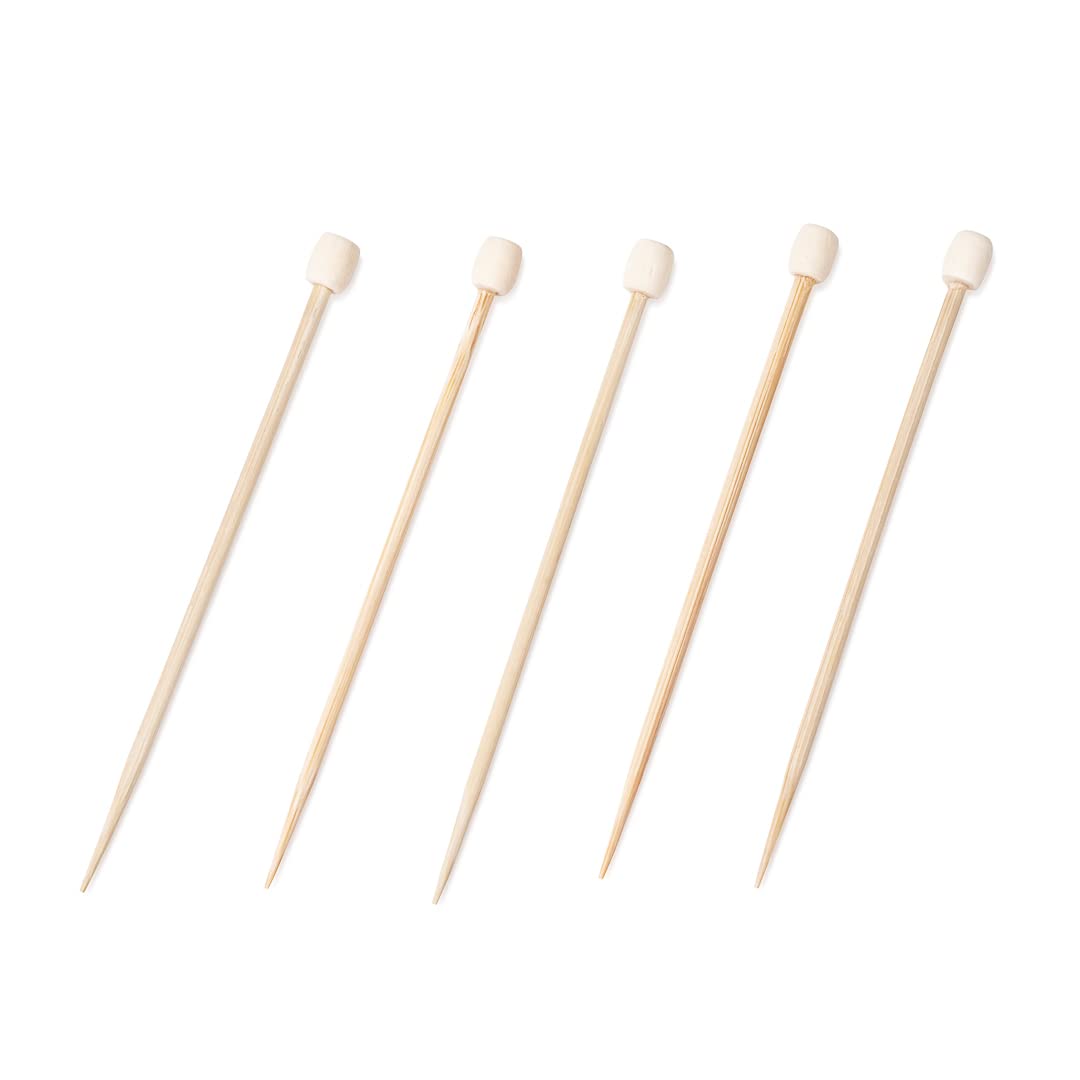 Restaurantware 3.5 Inch Cocktail Picks 1000 Disposable Appetizer Skewers - Cylinder Top Sturdy Natural Bamboo Decorative Toothpicks For Barbeques Parties Or Buffets