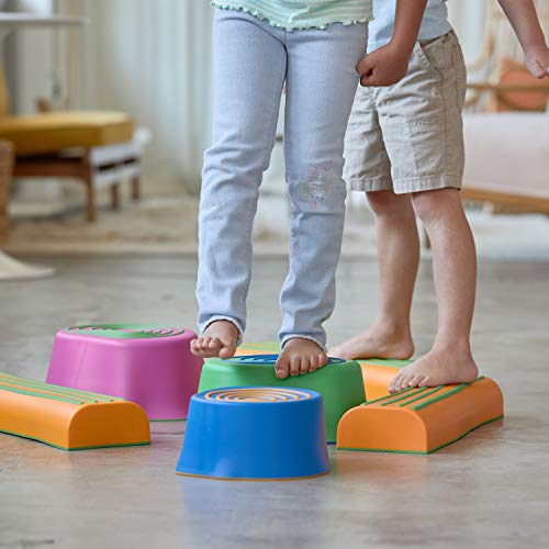 edxeducation Step-a-Trail - 6 Piece Backyard Obstacle Course for Kids - Indoor and Outdoor - Build Coordination and Confidence - Physical and Sensory Play