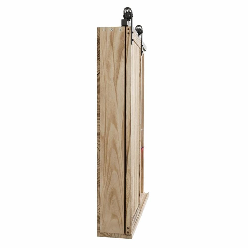 American Furniture Classics OS Home and Office Solid Wood Barn Door Style Corkboard and Letter and Key Storage Wall Organizer, Distressed Natural Finish (52001)