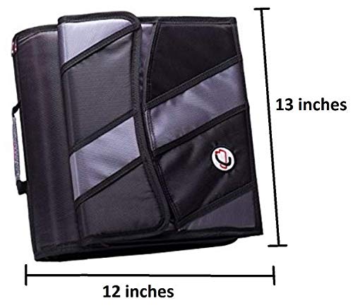 Med Manager Medicine Supply Organizer with Insulin Cooler Travel Case, Holds (15) Pill Bottles - (11) Standard Size and (4) Large Bottles, Black, 13 inches x 13 inches x 4.5 inches
