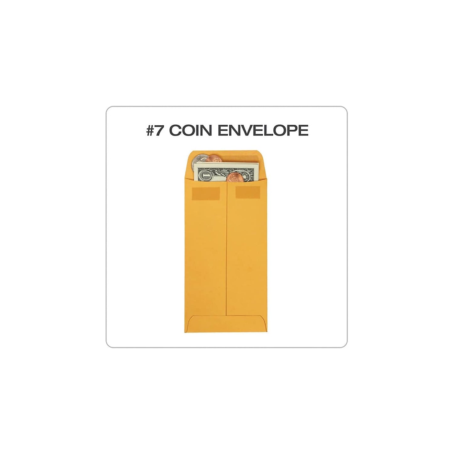 Quality Park #7 Coin and Small Parts Envelopes, Self Seal, for Home, Office, Garden, 24 lb Brown Kraft, 3-1/2 x 6-1/2 Inches, 500/Box (QUA50765)