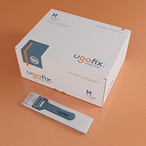 Ugo Fix Catheter Strap (x5) – Catheter Securement Retaining Strap/Catheter Holder, with Anti Slip and Irritation Silicone Grip and Free Laundry Bag (Pack of 5) (Medium)