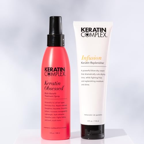 Keratin Complex - Blow Dry Essential Kit - Keratin Obsessed, 5 fl oz + Infusion Keratin Replenisher, 4 fl oz