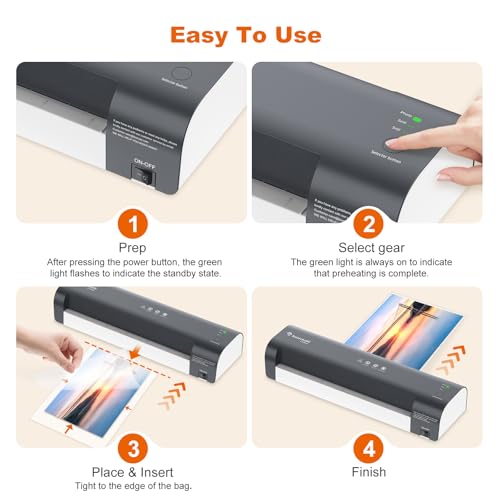 Bonsaii 13 Inch Laminator Machine with Never Jam Technology, Laminator Machine 11x17 Inch with Laminating Sheets, Laminating Machine for Home, Office, and Classroom Organization Supplies - L318-A