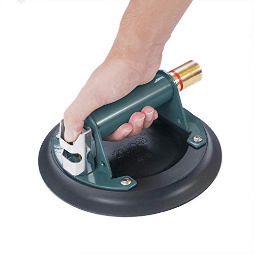 ZUOS 8" Glass Suction Cup for Granite & Glass Lifting, Vacuum Glass Lifter with Metal Handle and Brass Pump,600lbs Load Capacity (8" Metal)