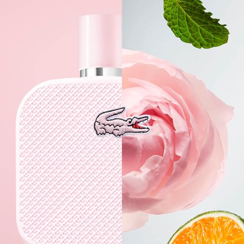 Lacoste L.12.12 Rose Eau de Parfum - Long Lasting Fragrance with notes of Mint, Rose & Cedarwood - Floral & Fruity - 3.3 fl. oz.