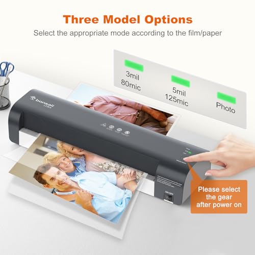 Bonsaii 13 Inch Laminator Machine with Never Jam Technology, Laminator Machine 11x17 Inch with Laminating Sheets, Laminating Machine for Home, Office, and Classroom Organization Supplies - L318-A