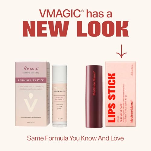 VMAGIC by Medicine Mama Lips Stick – Travel Size Organic Vulva Balm – Relieves Feminine Dryness, Itching, Burning, Redness, Irritation – Hormone Free – 15 ml - 3 Pack