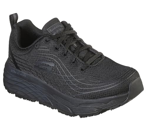 Skechers Women's Relaxed Fit Max Cusioning Elite SR Outsole Health Care Professional Shoe, Black, 8.5 Wide