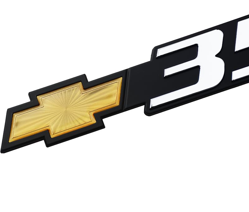Pair Set Bowtie 3500 Emblems Front Door Right Left 3D Badge Nameplate Sticker Replacement for 2001-2007 Silverado 15126053 (Yellow)