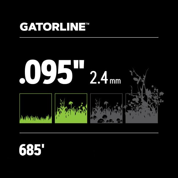 Oregon Magnum Gatorline 095 Trimmer Line Heavy Duty, Professional Square Weed Wacker String for Gas and Electric Grass Trimmer and Brushcutters, Fits Most Standard Models .095" x 685-Foot (22-895)