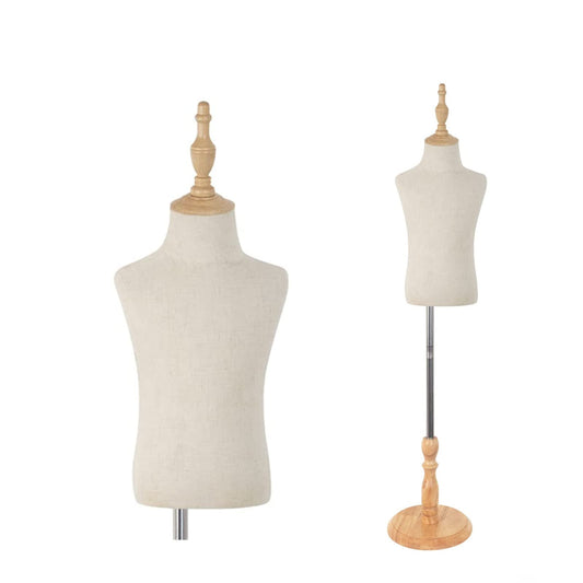 Child Mannequin,Kid Dress Form with Wooden Base,Adjustable Girl and Boy Body Bust Forms for Apparel Scarf Window Shop Display, 4-5 Years Old