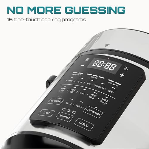 OLIXIS Electric Pressure Cooker 6 Quart Stainless Steel Multi Cooker Electric for Pressure 12-in-1 Rice, Steamer, Yogurt Maker, Slow Cook,Meat Stew, Cake, Porridge, Multigrain