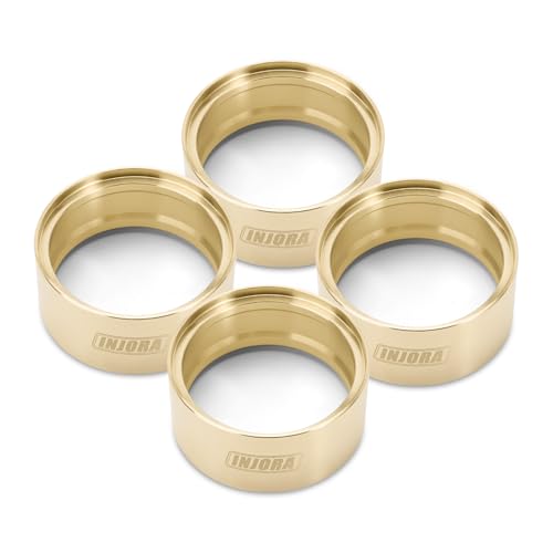 INJORA Brass Wheel Weights Inner Beadlock Rings Fit - 147g 2.2" Beadlock Wheel Rim for 1/10 RC Crawler Car Upgrade(4pcs)