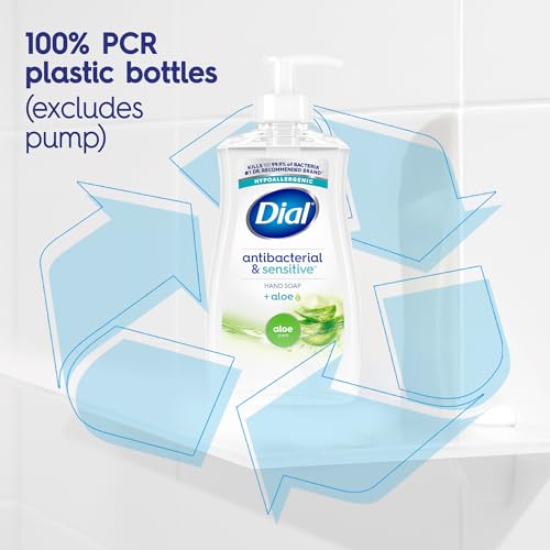 Dial Antibacterial Liquid Hand Soap, Aloe, 11 fl oz (Pack of 12)