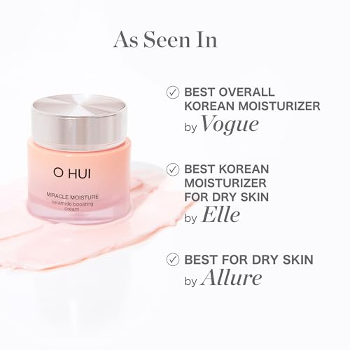 O HUI Miracle Moisture Ceramide Boosting Cream | 24hrs Moisturizing Power | Korean Skin Care | Moisturizer Face Cream | Daily Cream | Ceramides, Glycerin, Shea Butter | Glass Skin | All Skin Types