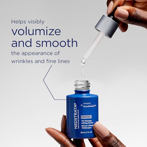 NEOSTRATA Tri-Therapy Lifting Serum, New & Improved Formula, 3D Volumizer, Lifting and Firming Antiaging Serum with Hyaluronic Acid Oil-Free Fragrance-Free, 1 fl. oz.