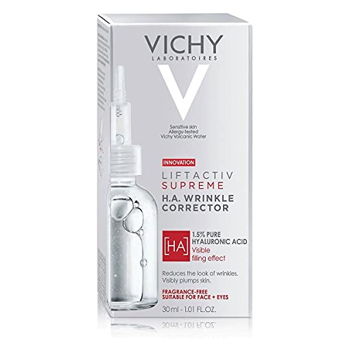 Vichy LiftActiv H.A. Wrinkle Corrector, Hyaluronic Acid Serum For Face, 1.5% Hyaluronic Acid + Vitamin C, Hydrating Serum, Plumping & Firming, Anti Aging Serum For Wrinkles & Fine Lines