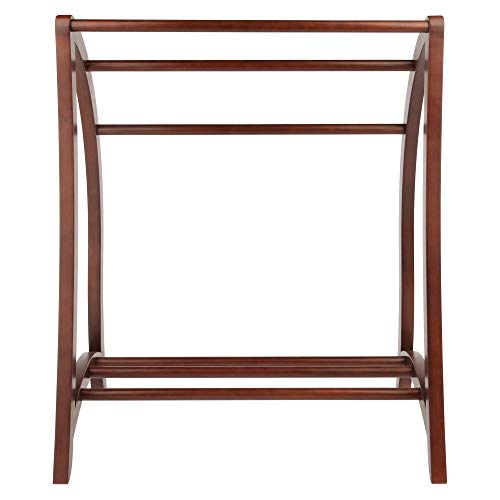 Winsome Wood Quilt Rack With 3 Rungs, Antique Walnut (94036)
