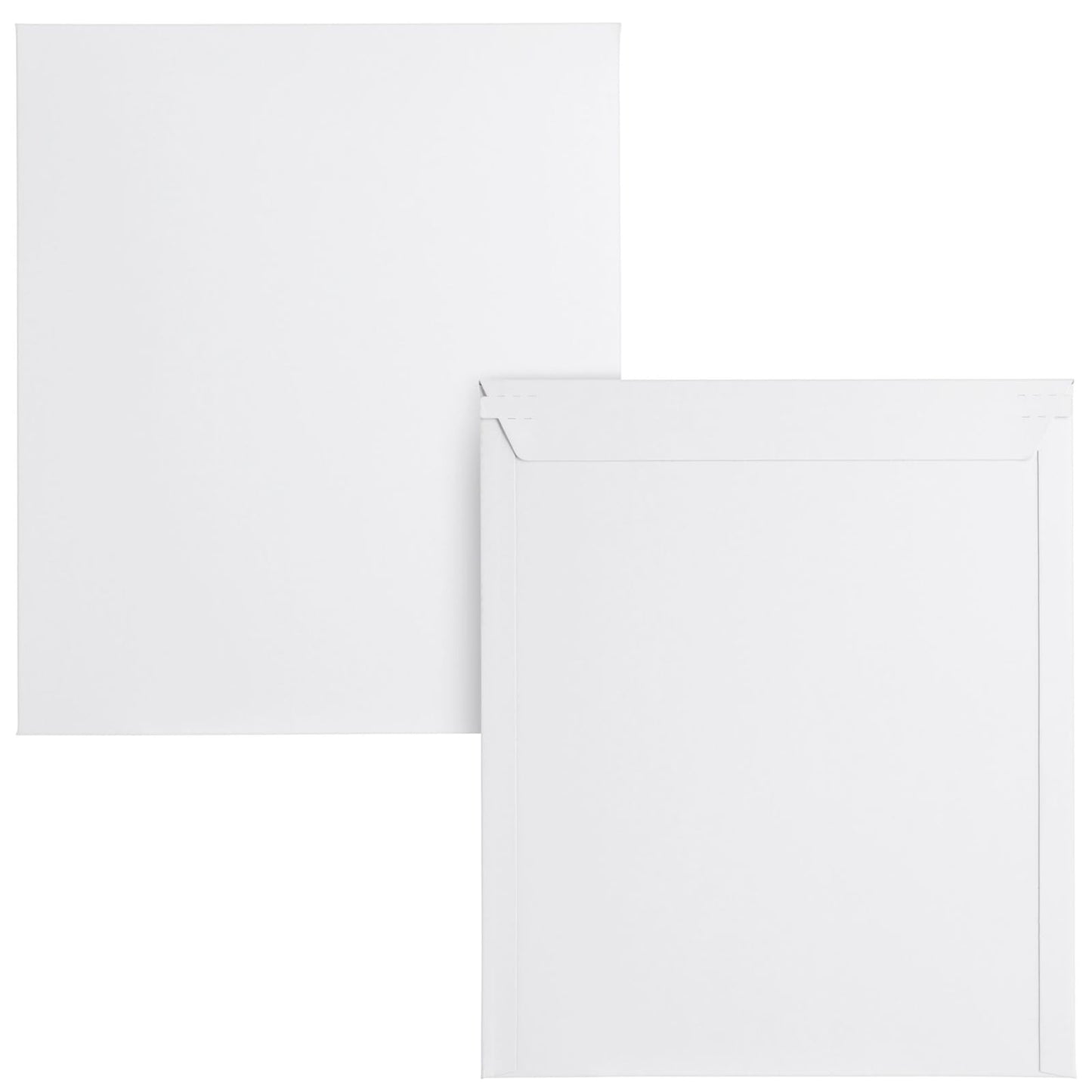 100 Pack Thick Stay Flat Rigid Mailers 12.75x15 with Self Adhesive Seal, 550 GSM Bulk White Cardboard Envelopes for Shipping - Mailing Envelopes - Cardboard Mailers