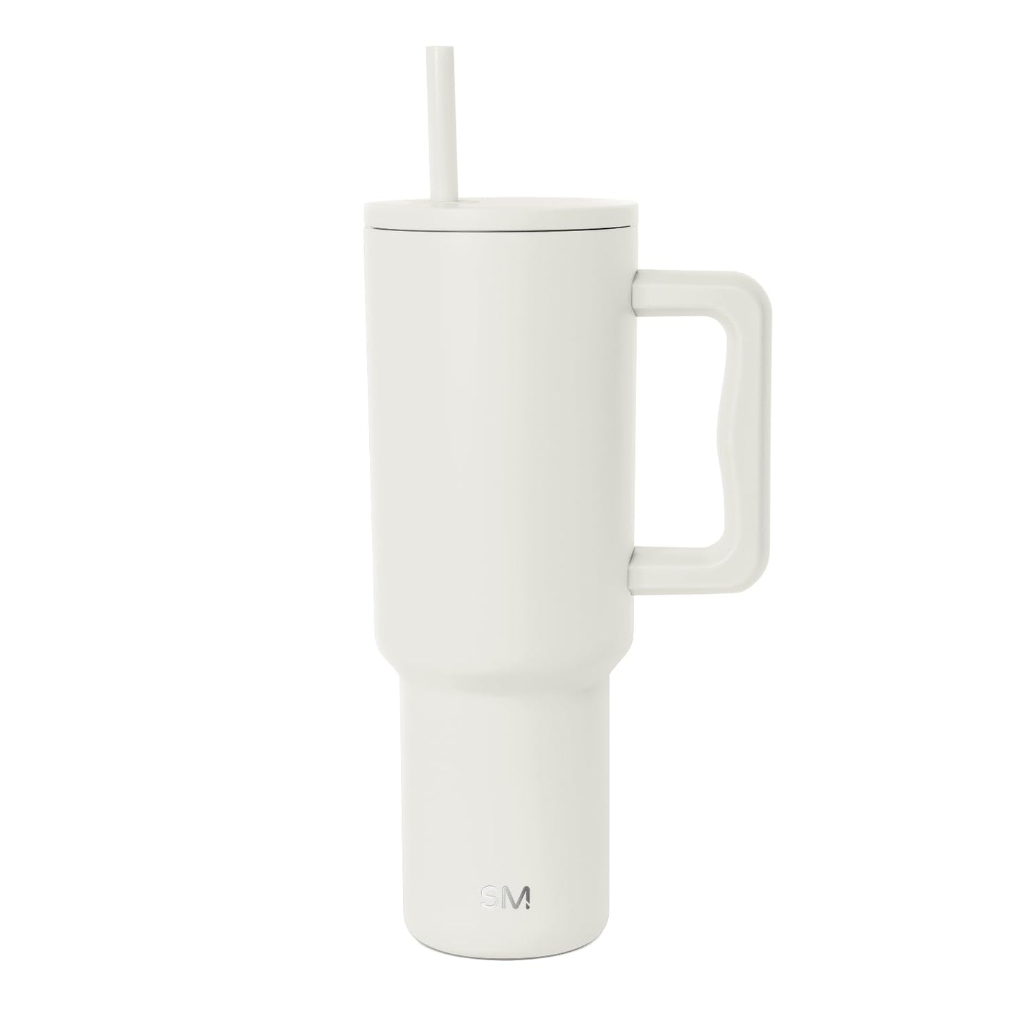 Simple Modern 40 oz Trek Tumbler with Handle and Straw Lid | Cup Holder Friendly Insulated Stainless Steel Travel Mug | Cream
