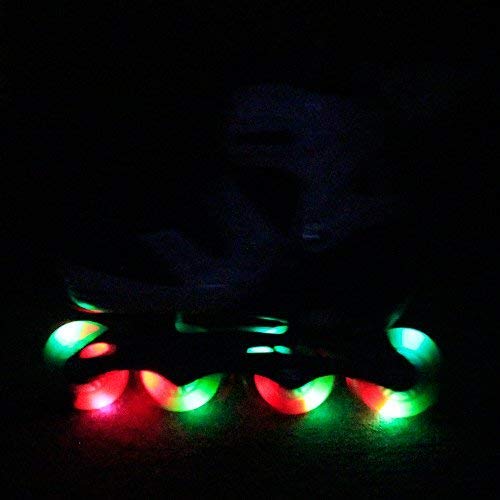 Kids Adjustable Flashing Inline Skates for Boys, Girls and Adults with Full Light Up Wheels, Outdoor Roller Skates for Kids Beginner Ages 6-8-12-14, Men and Women