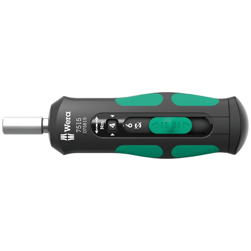 WERA - 05075815001-7515 Kraftform Safe-Torque Speed Torque Screwdriver, 2-6 Nm, 1/4" x 2.0 Nm x 3.0 Nm x 4.0 Nm x 5.0 Nm x 6.0 Nm x 147.5 mm