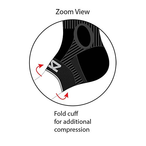 Zensah Ankle/Calf Compression Sleeves- Toeless Socks for Circulation, Swelling for Men and Women, Black, Large