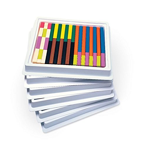 hand2mind Plastic Cuisenaire Rods with Trays, Math Manipulatives, Montessori Math Rods, Math Counters, Math Blocks, Counting Blocks, Montessori Math, Fraction Bars, Number Rods (Set of 6)