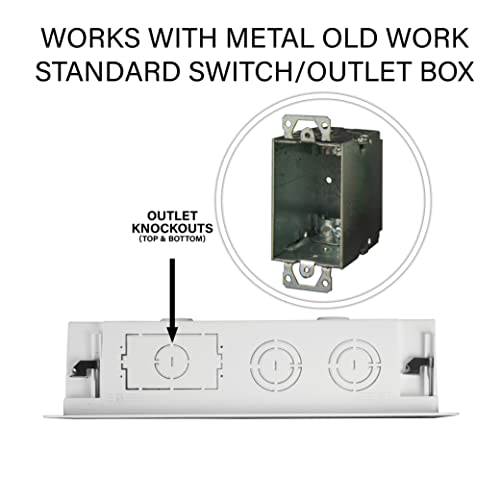 Legrand - OnQ 17 Inch Media Enclosure, Electrical Box, Cable Management Box Dual Purpose In Wall Enclosure for TV Device Storage and Media Distribution, Recessed Media Box, White, ENP1700NA