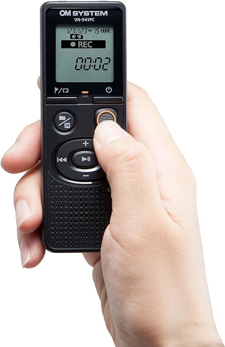 OM SYSTEM Olympus VN-541PC Digital Voice Recorder with one-Touch Recording, Noise-Cancellation Function, 4GB Memory, Four Scenes Recording, Includes a Micro-USB Cable.