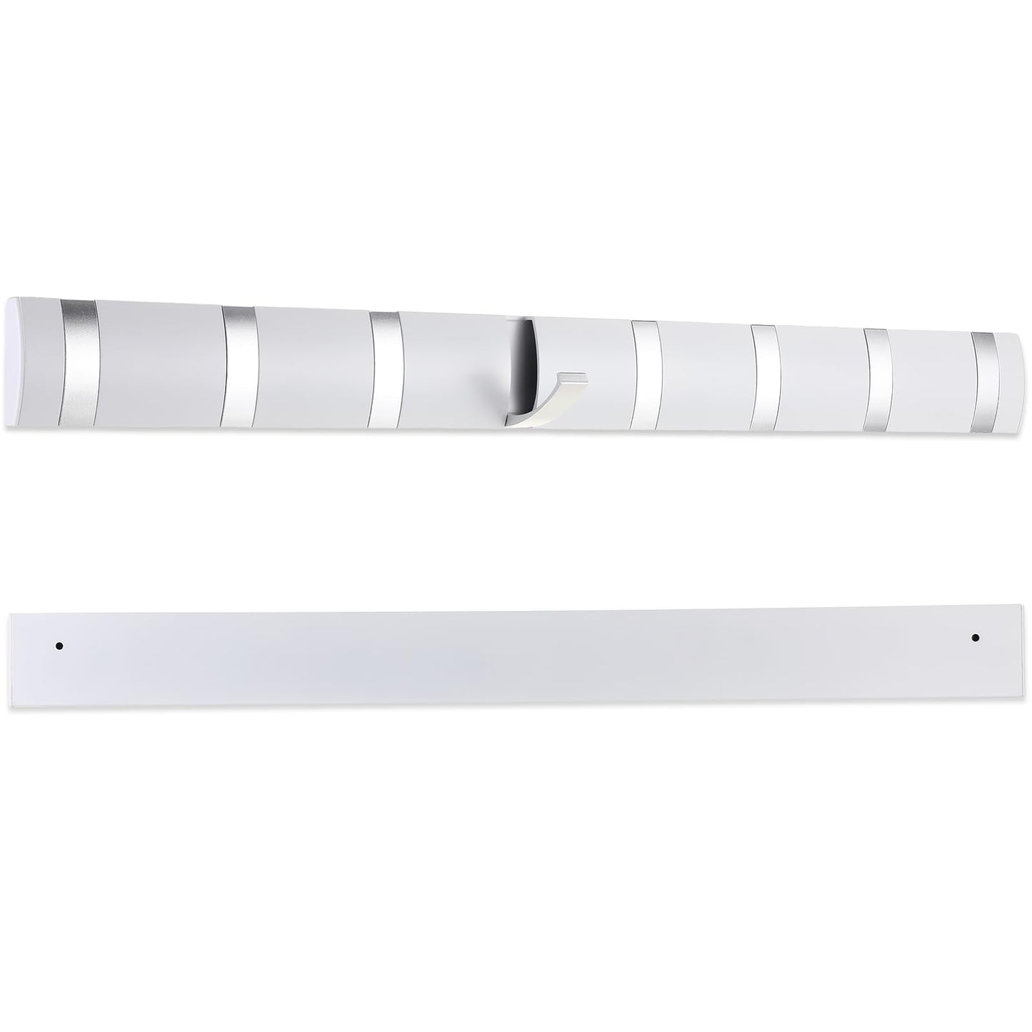 Wesiti 8 Hooks Large Wall Mounted Coat Rack, 26 Inch Floating Rack with Retractable Hook, Door Wall Coat Aluminum Space Saving Hangers for Entryway Bathroom Hat Towel(26 Inch)