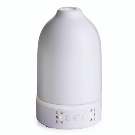 Airome Nebulizer Essential Oil Diffuser|Waterless and No Heat Aromatherapy Diffuser, White LED Light, Intermittent & Continual Mist, Timer and Auto Shut-Off, Snow