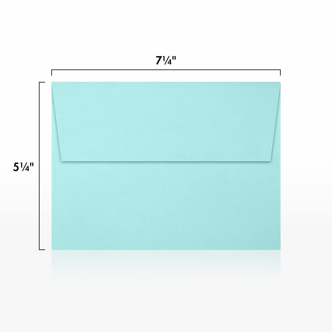 LUXPAPER A7 Invitation Envelopes for 5 x 7 Cards in 80 lb. Seafoam, Printable Envelopes for Invitations, w/Peel and Press Seal, 250 Pack, Envelope Size 5 1/4 x 7 1/4 (Green)