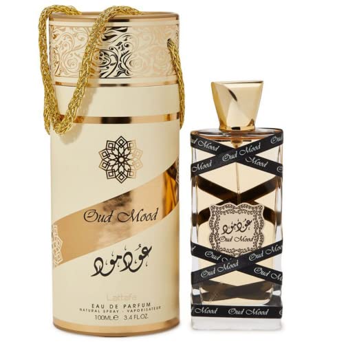 Lattafa Oud Mood for Unisex Eau de Parfum Spray, 3.4 Ounce (Pack of 2)