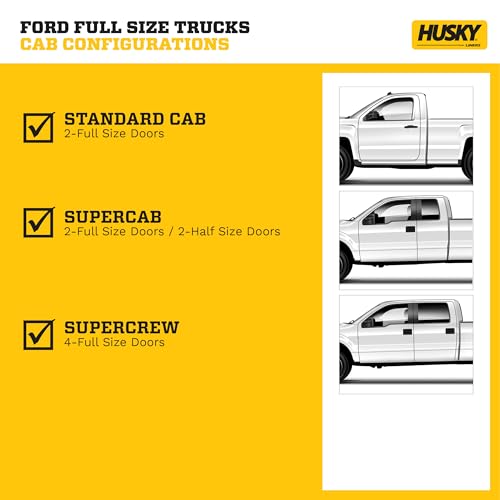 Husky Liners Weatherbeater Floor Mats | Fits 1999-2007 Ford F-250/F-350 (All Cab Sizes) Without Manual Shifter | Front Row, 2-pc Black - 13481