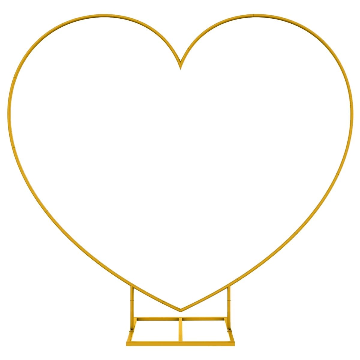 LANGXUN Large Size Metal Balloon Arch Kit, Wedding Heart Arch Stand, Love Balloon Column Arch Frame for Wedding, Bridal, Valentine's Day, Engagement and Birthday Party Supplies (Gold)