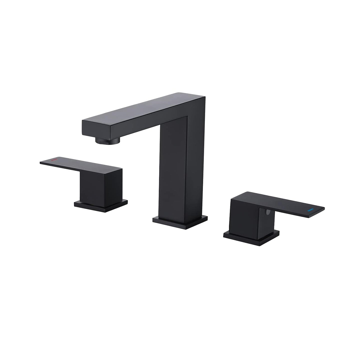 KES All Metal Black Bathroom Faucets 8 Inch, Widespread Bathroom Sink Faucet, 3 Hole Vanity Faucet with Supply Hoses, SUS 304 Stainless Steel Matte Black, L4350LFF12-BK