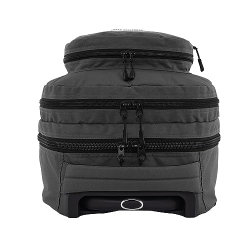 Travelers Club Rolling Backpack, Forged Iron, 20 Inch with Laptop Compartment