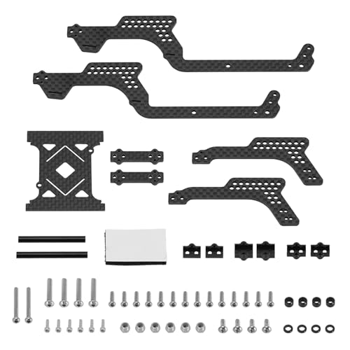 INJORA 39g LCG Carbon Fiber Chassis Frame Kit with 6g Battery Tray for 1/18 TRX4M Defender Bronco K10 F150 RC Crawler Upgrade