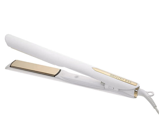 Kristin Ess 3-in-One Professional Titanium Hair Straightener, Curler and Beach Waver Combo for Women with Curly, Frizzy + Thick Hair - 1 1/4 Inch Dual Voltage Flat Iron + Travel Cap - 440 Degree Heat