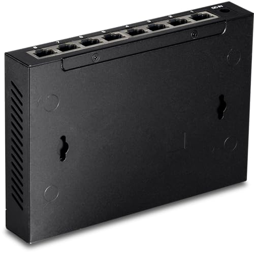 TRENDnet 8-Port Unmanaged 2.5G Gaming Switch, 8 x 2.5GBASE-T Ports, 40Gbps Switching Capacity, Backwards Compatible with 1000Mbps Devices, Fanless, Wall Mountable, Lifetime Protection, Black, TEG-S380