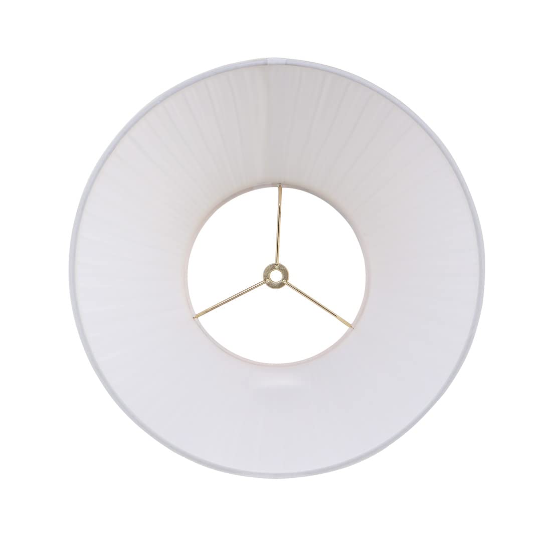 Aspen Creative 33055, Hardback Empire Transitional Spider Lamp Shade, Mushroom Pleated Powder White, 7" Top x 13" Bottom x 10" Slant