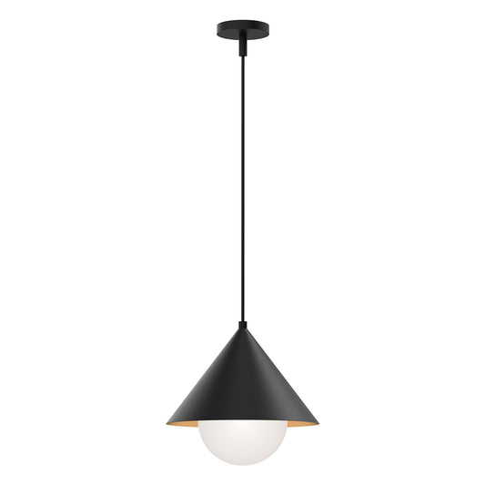 Alora Mood PD485214MBOP Remy Pendant, Matte Black/Opal Glass