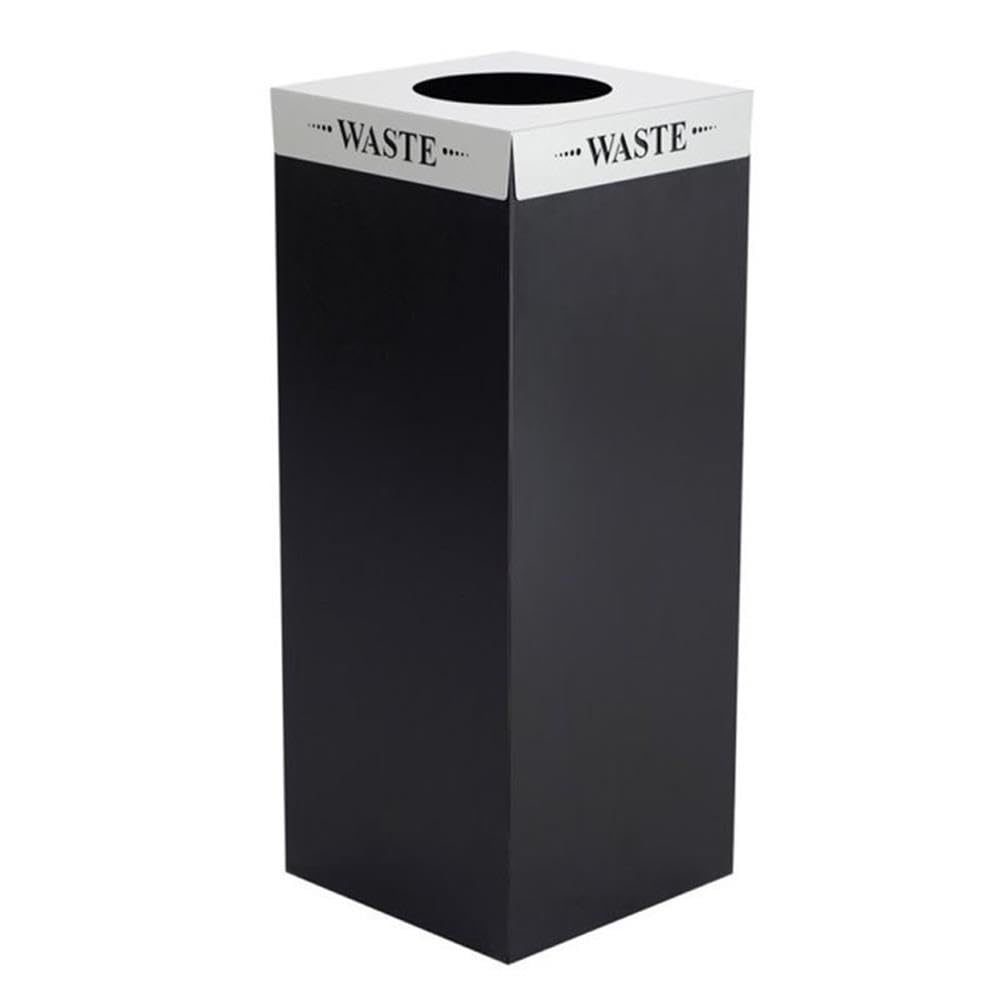 Safco 2990WA Square-Fecta Recycling Receptacle Lid, Waste (For Use with Public Square Base Sold Separately), Silver