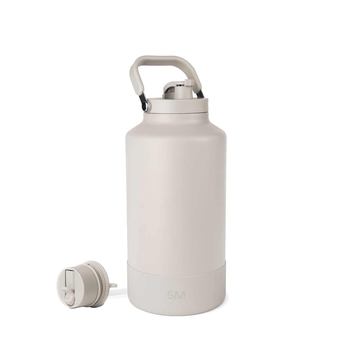 Simple Modern Trek Pivot | Gallon Water Bottle Jug with Handle & Boot | Interchangeable Straw & Chug Lids | Large Insulated Stainless Steel | Sports Camping Outdoors | 128oz, Almond Birch