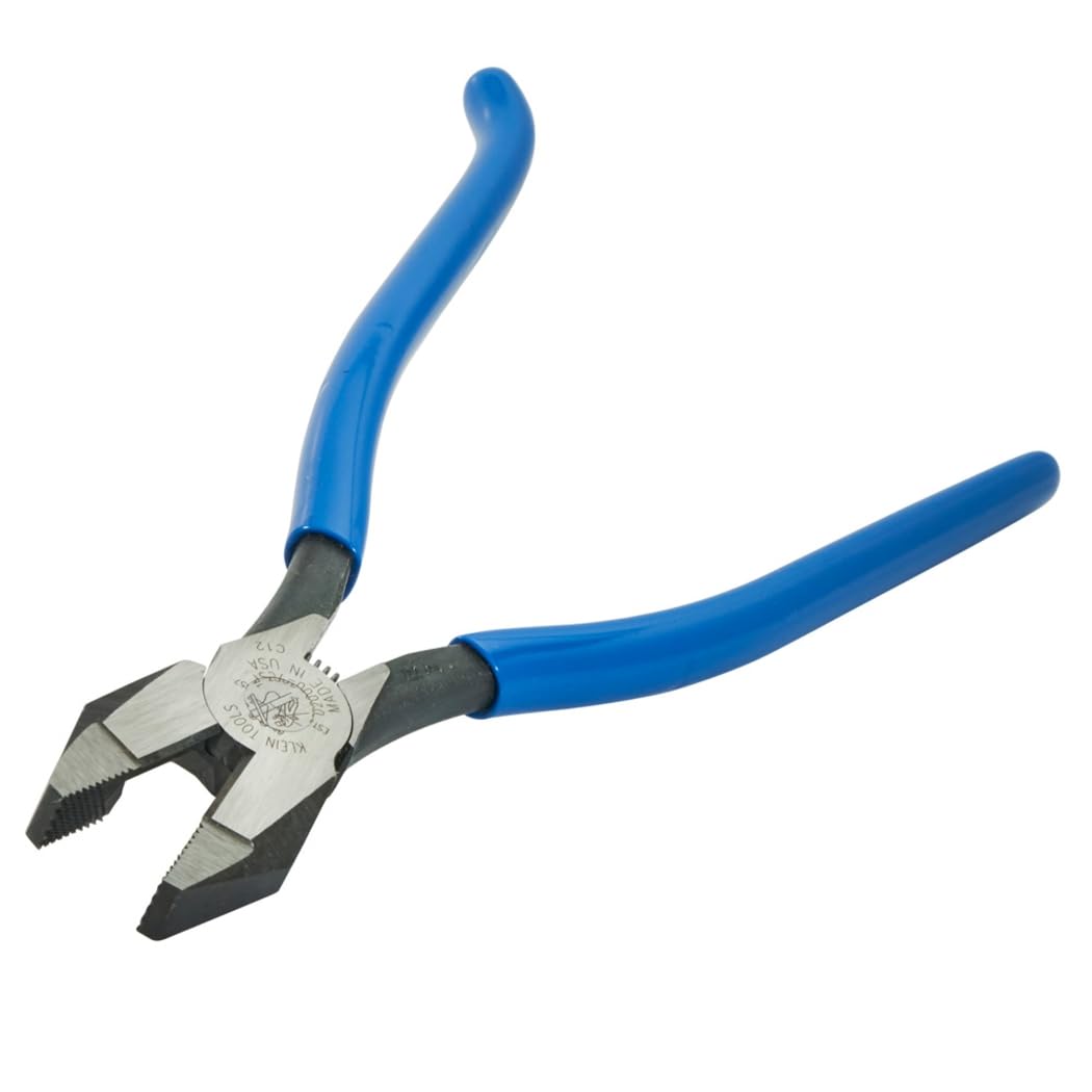 Klein Tools 94508 Pliers Set, Made in USA, Ironworker's Diagonal Cutting Pliers and Heavy Duty Side Cutters, Tie Wire Cutter for Rebar Work, 2-Piece Kit