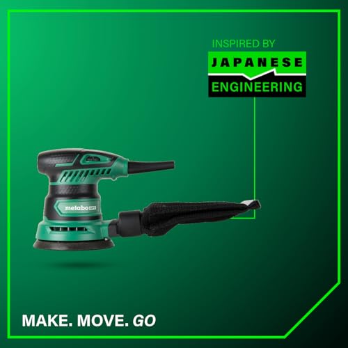 Metabo HPT 5-Inch Random Orbit Finishing Sander, Variable Speed, Palm-Style Comfort Grip, 230W 2.8 Amp Motor, 9,000-13,000 RPM, Dust Collection Hose Connector, Compact and Lightweight Design, SV13YST